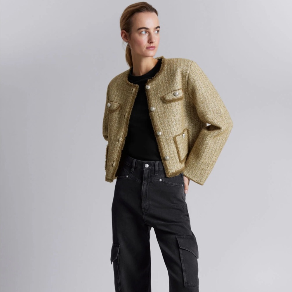 & Other Stories Buttoned Tweed Jacket